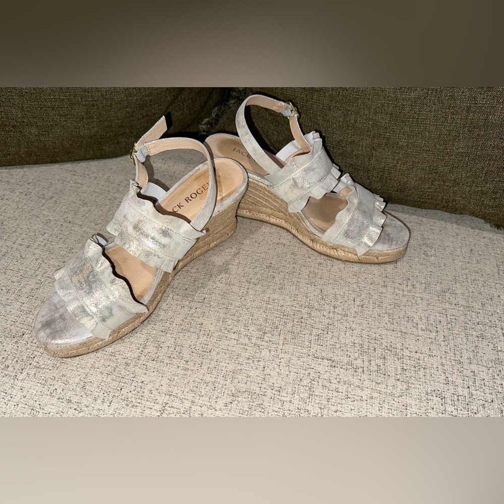 Jack Rogers Rosie Ruffle Wedge Sz 9